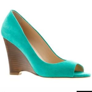 J.Crew Lora peeptoe wedge sz 7.5